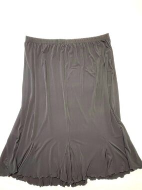 Penningtons Vintage Grey Flowy Flared Midi Skirt Size 4X